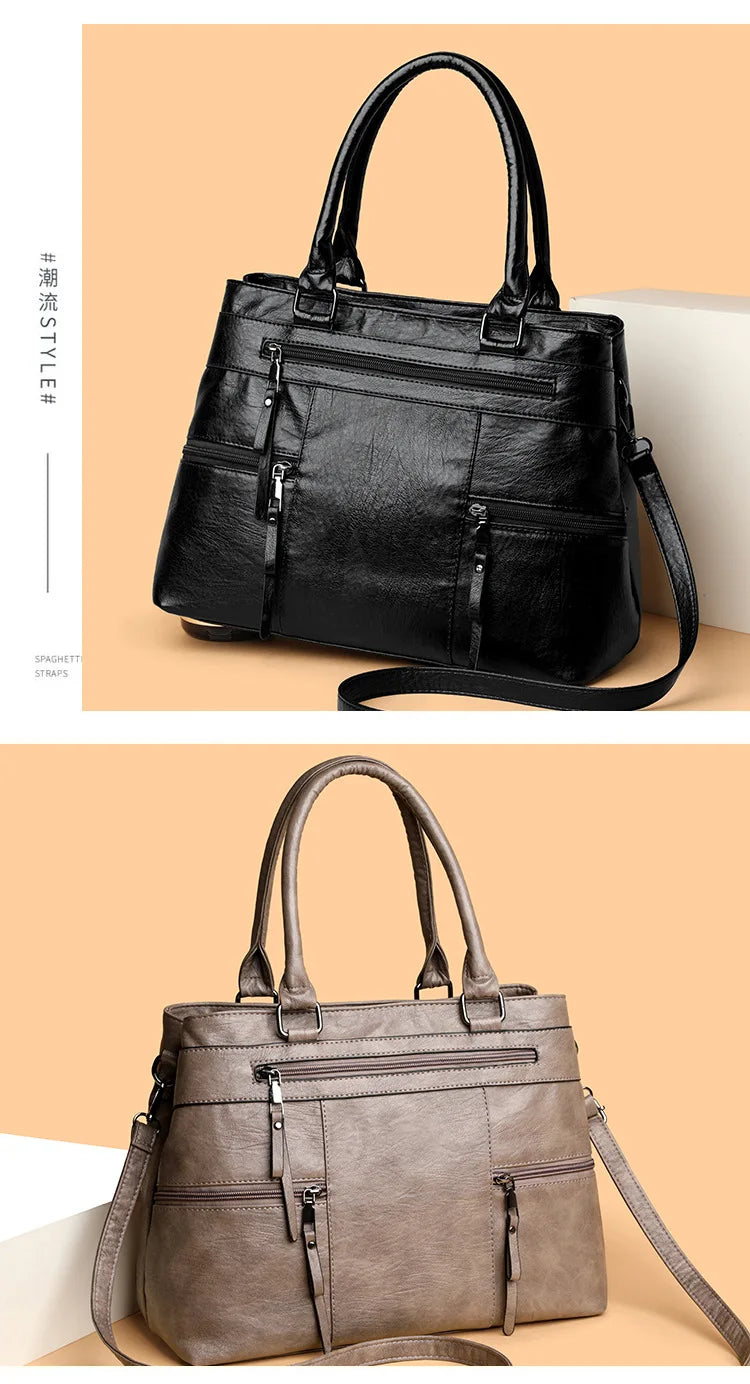 Elegant Handbag For Women High Quality Leather Top Handle Bags Purse Ladies Shoulder Crossbody Bag Casual Tote Bolso Marca Lujo