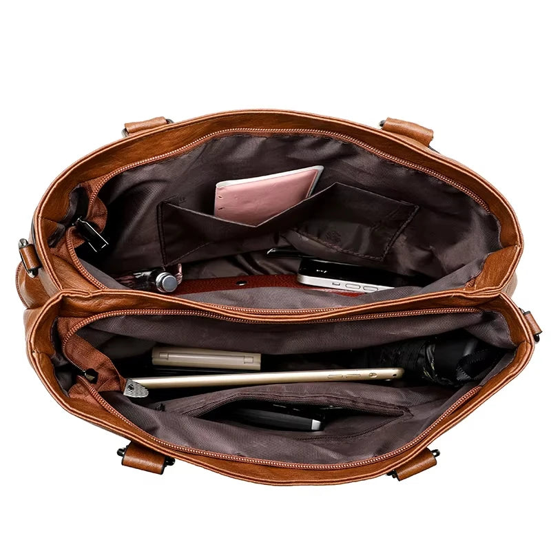 Elegant Handbag For Women High Quality Leather Top Handle Bags Purse Ladies Shoulder Crossbody Bag Casual Tote Bolso Marca Lujo