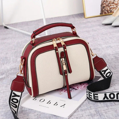 Bolsos de hombro de moda para mujer, de piel sintética, tipo bandolera, pequeños, con correa ancha