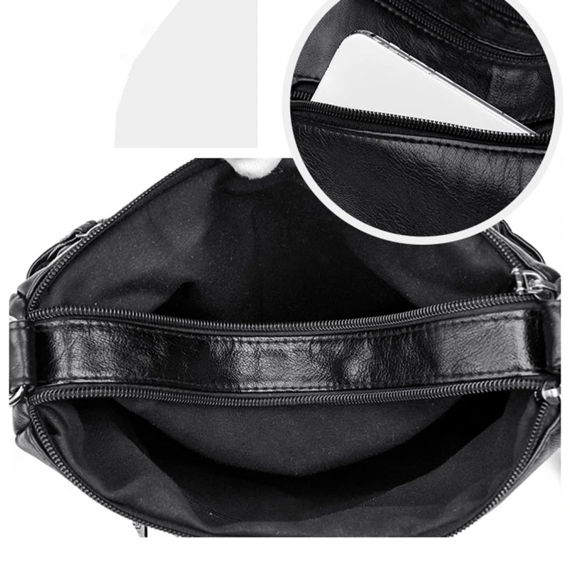 Bolso de hombro para mujer, de PU, versátil, de doble capa, gran capacidad, sencillo, estilo retro, con herrajes de alta calidad, bandolera para mujer.