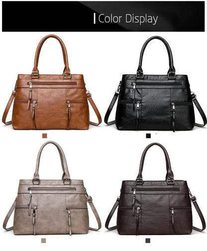 Elegant Handbag For Women High Quality Leather Top Handle Bags Purse Ladies Shoulder Crossbody Bag Casual Tote Bolso Marca Lujo