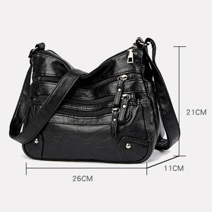 Bolso de hombro para mujer, de PU, versátil, de doble capa, gran capacidad, sencillo, estilo retro, con herrajes de alta calidad, bandolera para mujer.