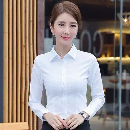 Women Shirts Blouses Women White Shirt Long Sleeve Blouse Female Tops OL Basic Shirt Blouses 2024 Fashion Elegant Woman Clothing