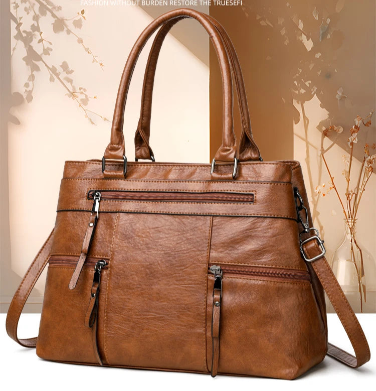 Elegant Handbag For Women High Quality Leather Top Handle Bags Purse Ladies Shoulder Crossbody Bag Casual Tote Bolso Marca Lujo
