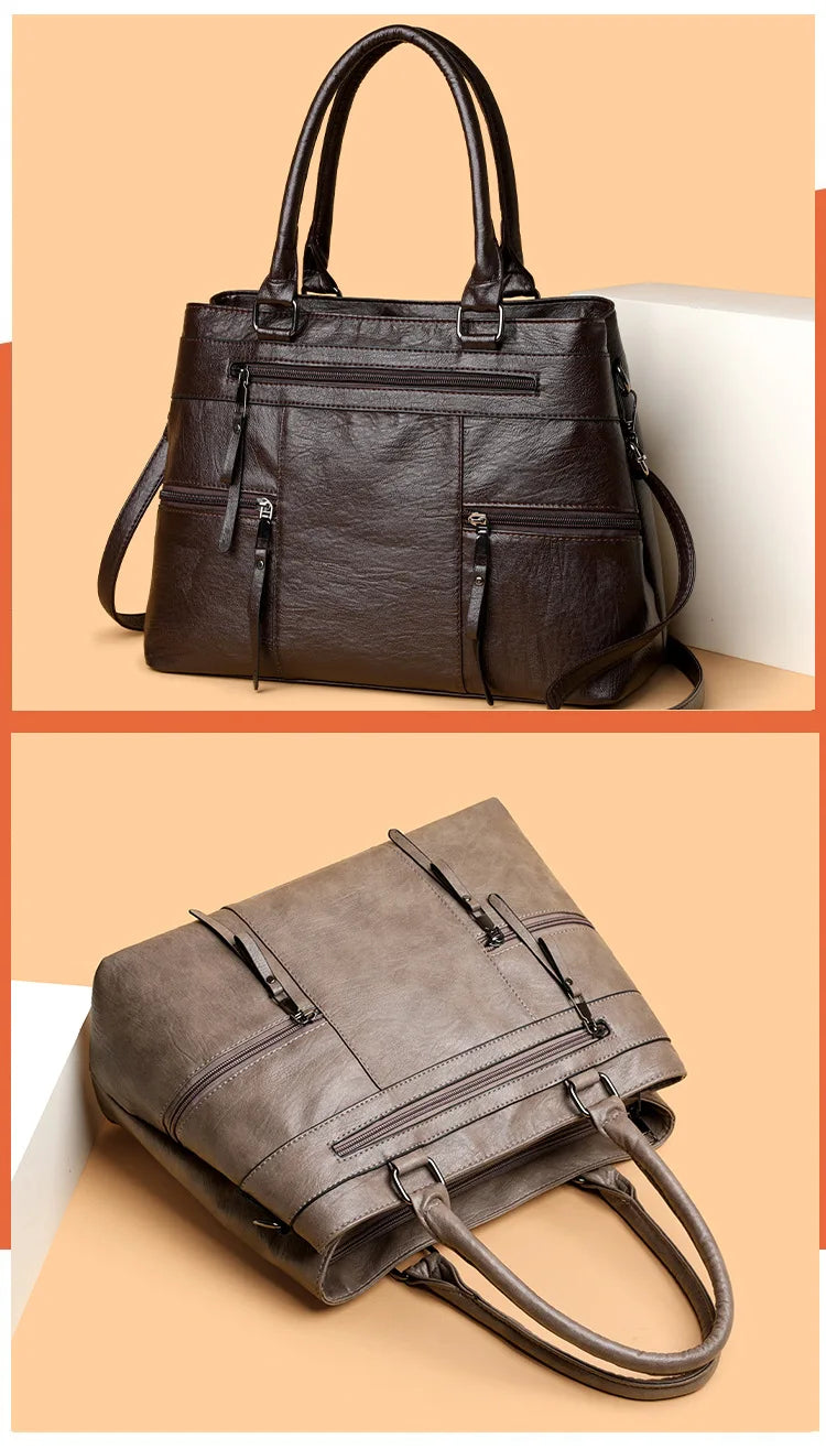 Elegant Handbag For Women High Quality Leather Top Handle Bags Purse Ladies Shoulder Crossbody Bag Casual Tote Bolso Marca Lujo