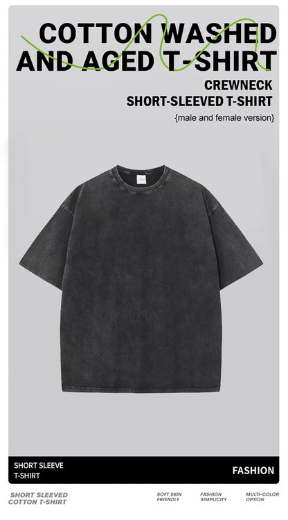 Camiseta informal de algodón lavado para mujer, con estampado de mariposas y esqueleto de noche, ropa urbana de gran tamaño a la moda para mujer
