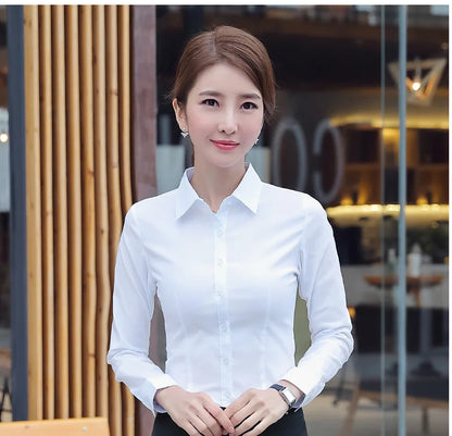 Women Shirts Blouses Women White Shirt Long Sleeve Blouse Female Tops OL Basic Shirt Blouses 2024 Fashion Elegant Woman Clothing