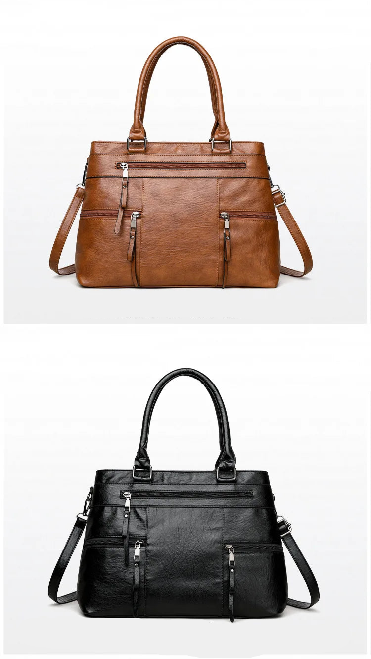 Elegant Handbag For Women High Quality Leather Top Handle Bags Purse Ladies Shoulder Crossbody Bag Casual Tote Bolso Marca Lujo