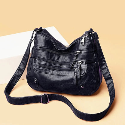 Bolso de hombro para mujer, de PU, versátil, de doble capa, gran capacidad, sencillo, estilo retro, con herrajes de alta calidad, bandolera para mujer.