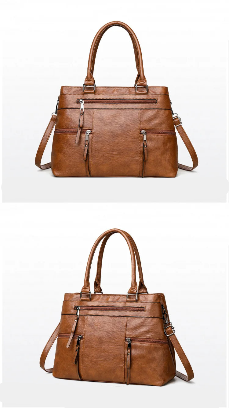 Elegant Handbag For Women High Quality Leather Top Handle Bags Purse Ladies Shoulder Crossbody Bag Casual Tote Bolso Marca Lujo
