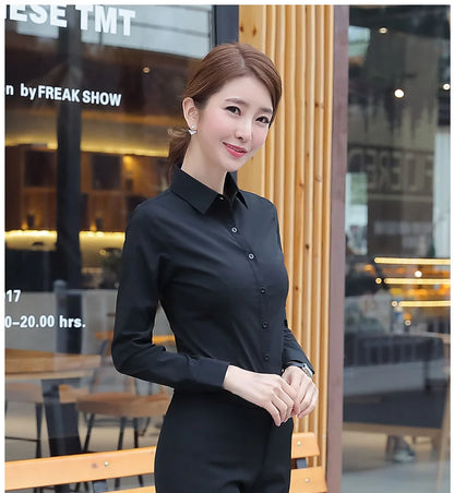 Women Shirts Blouses Women White Shirt Long Sleeve Blouse Female Tops OL Basic Shirt Blouses 2024 Fashion Elegant Woman Clothing