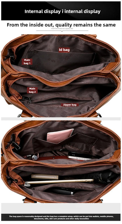 Elegant Handbag For Women High Quality Leather Top Handle Bags Purse Ladies Shoulder Crossbody Bag Casual Tote Bolso Marca Lujo