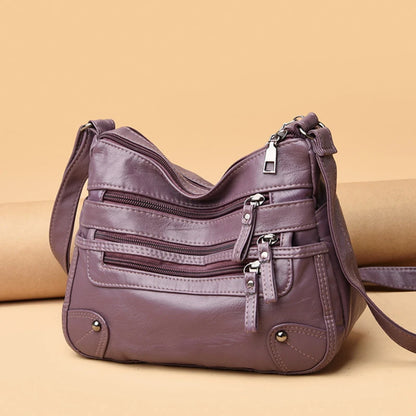 Bolso de hombro para mujer, de PU, versátil, de doble capa, gran capacidad, sencillo, estilo retro, con herrajes de alta calidad, bandolera para mujer.