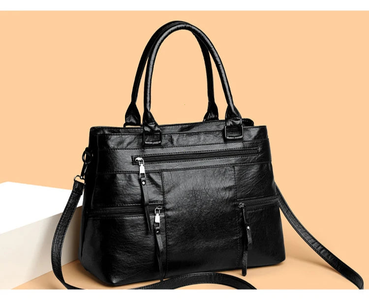 Elegant Handbag For Women High Quality Leather Top Handle Bags Purse Ladies Shoulder Crossbody Bag Casual Tote Bolso Marca Lujo