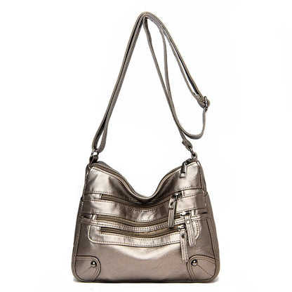 Bolso de hombro para mujer, de PU, versátil, de doble capa, gran capacidad, sencillo, estilo retro, con herrajes de alta calidad, bandolera para mujer.